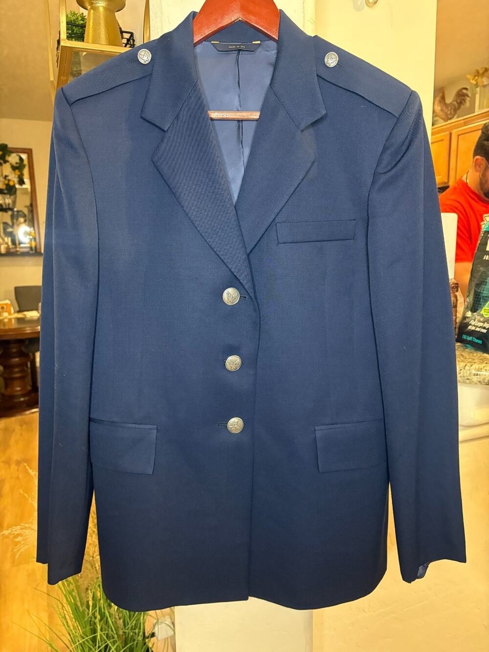 US Airforce Made By Brooks Brothers Blue Men's Wool Suit Jacket 10T US 36 Long